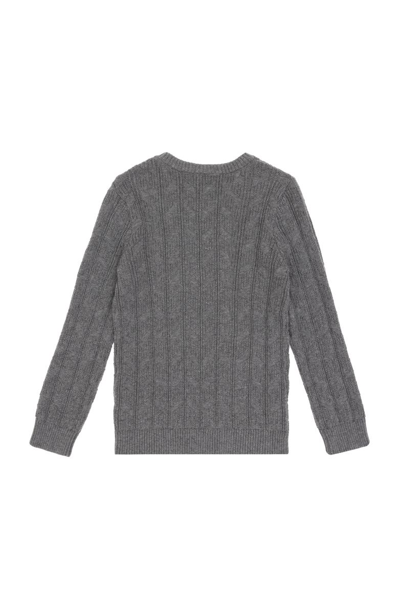 Erkek Çocuk Gri Melanj Basic Kazak - 50315639043