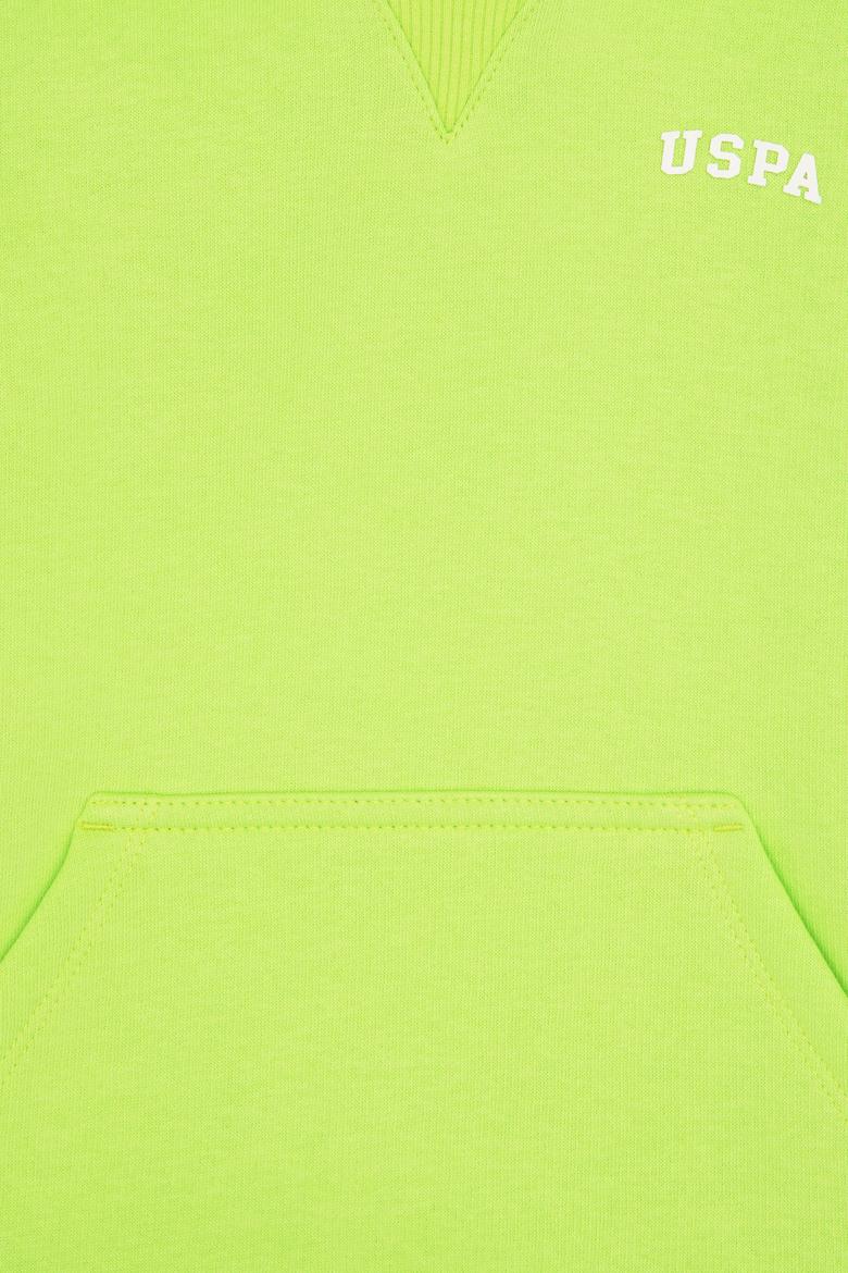 Erkek Çocuk Yeşil Basic Kapüşonlu Şardonlu Sweatshirt - 50313808169