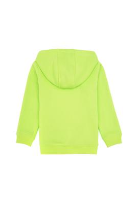 Erkek Çocuk Yeşil Basic Kapüşonlu Şardonlu Sweatshirt - 50313808169