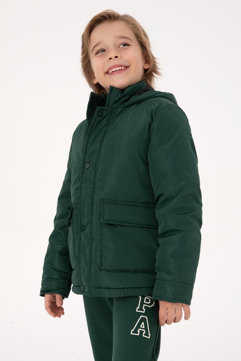 Erkek Çocuk Koyu Yeşil Kaban