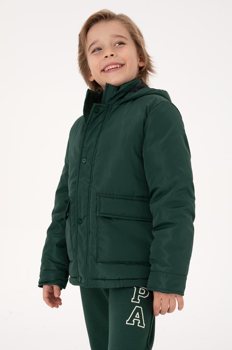 Erkek Çocuk Koyu Yeşil Kaban