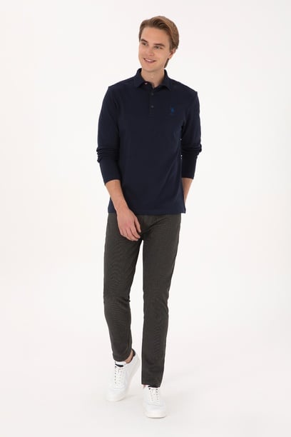Erkek Koyu Yeşil Slim Fit Kanvas / Chino Pantolon