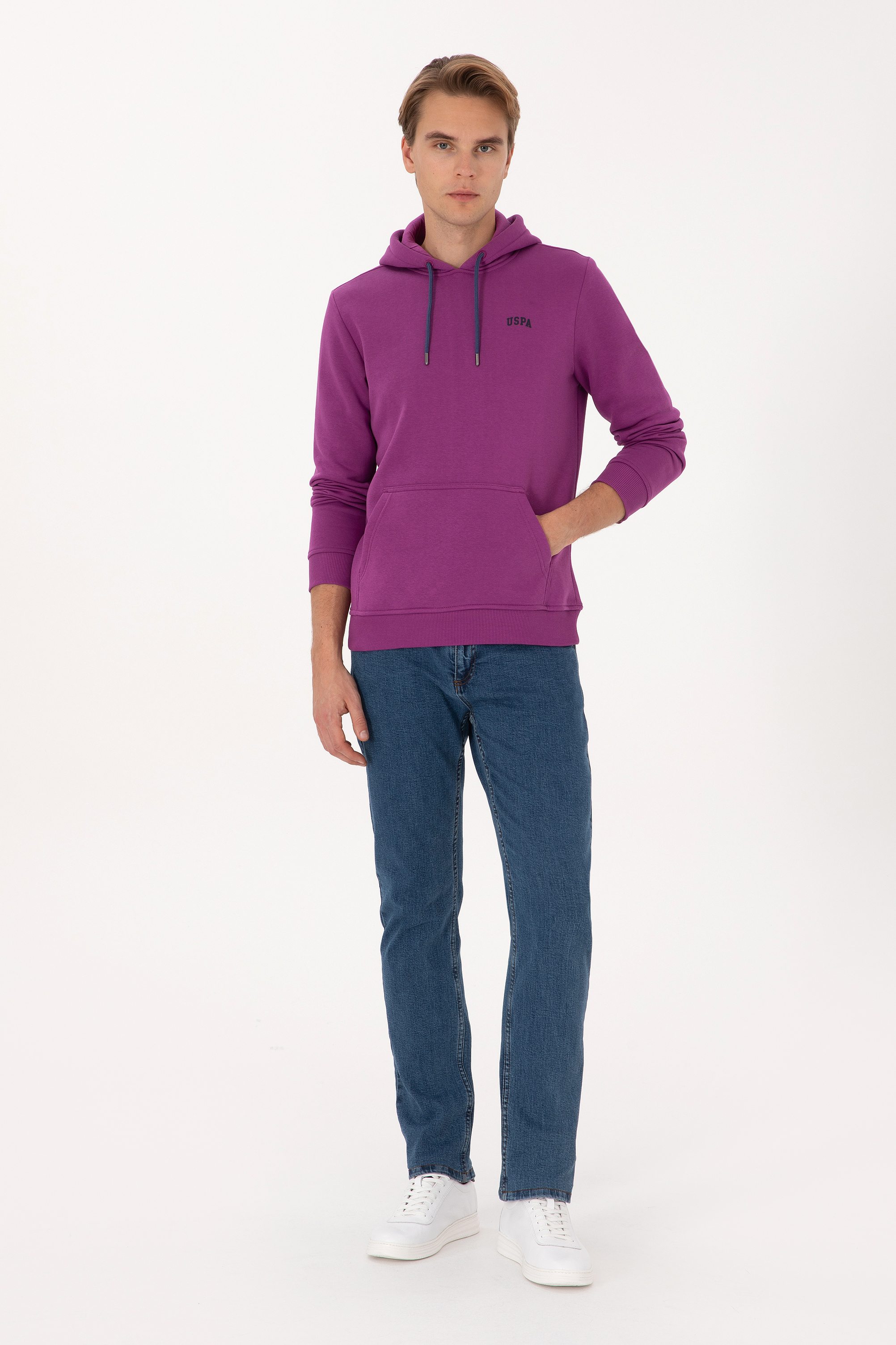 Erkek Menekşe Basic Sweatshirt - Image 4