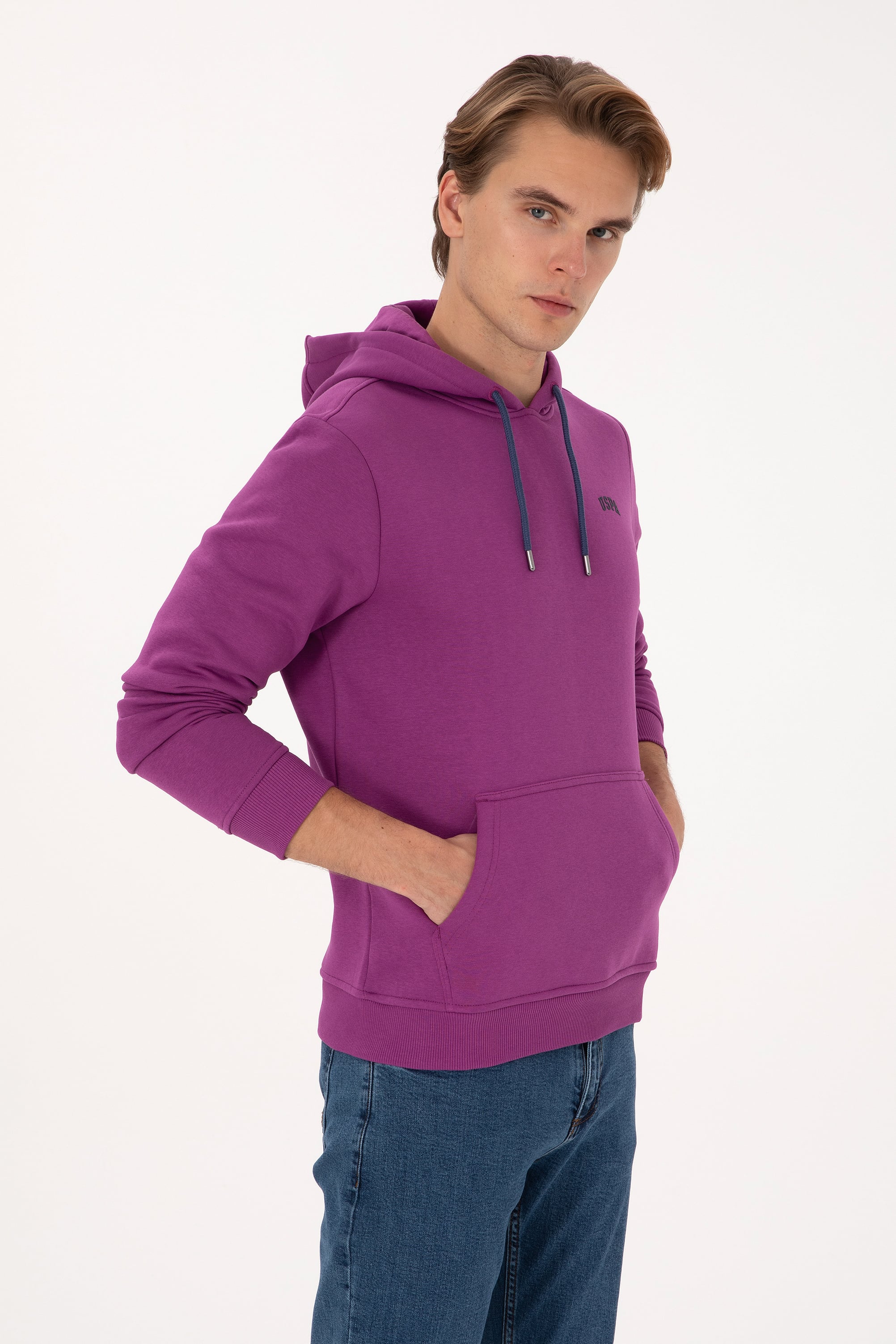 Erkek Menekşe Basic Sweatshirt