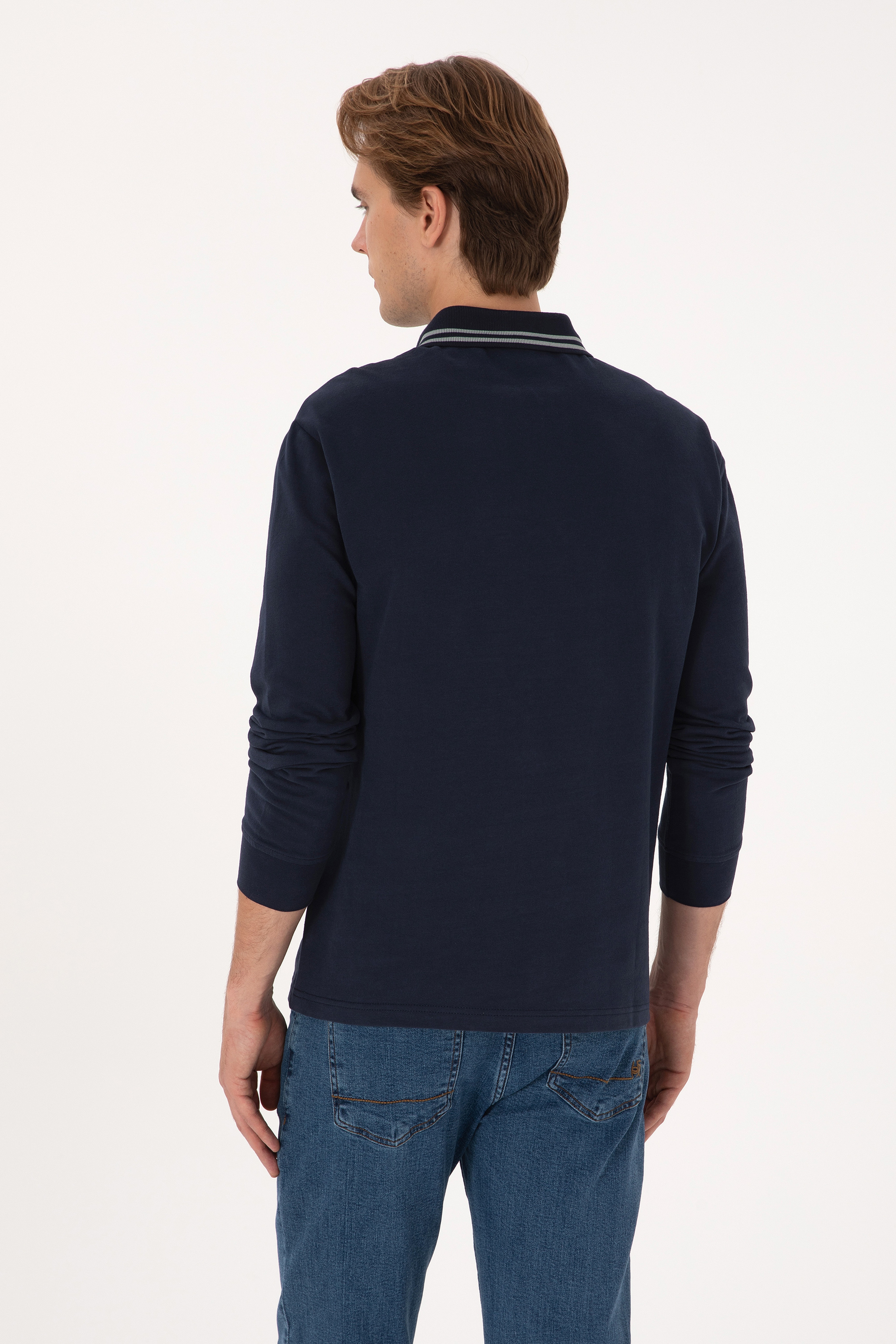 Erkek Comfort Fit Yarım Fermuarlı Lacivert Sweatshirt