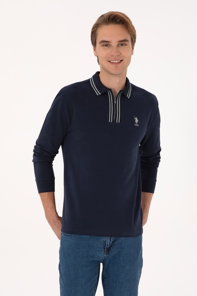 Erkek Comfort Fit Yarım Fermuarlı Lacivert Sweatshirt