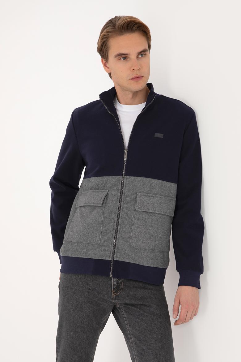 Erkek Lacivert Örme Hırka