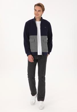 Erkek Lacivert Örme Hırka - 50309982031