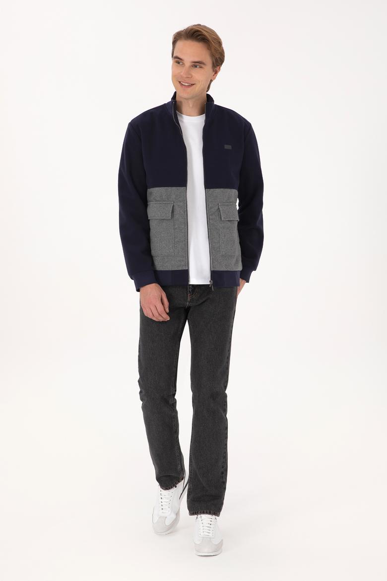 Erkek Lacivert Örme Hırka - 50309982031