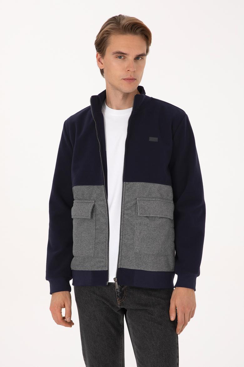 Erkek Lacivert Örme Hırka - 50309982031