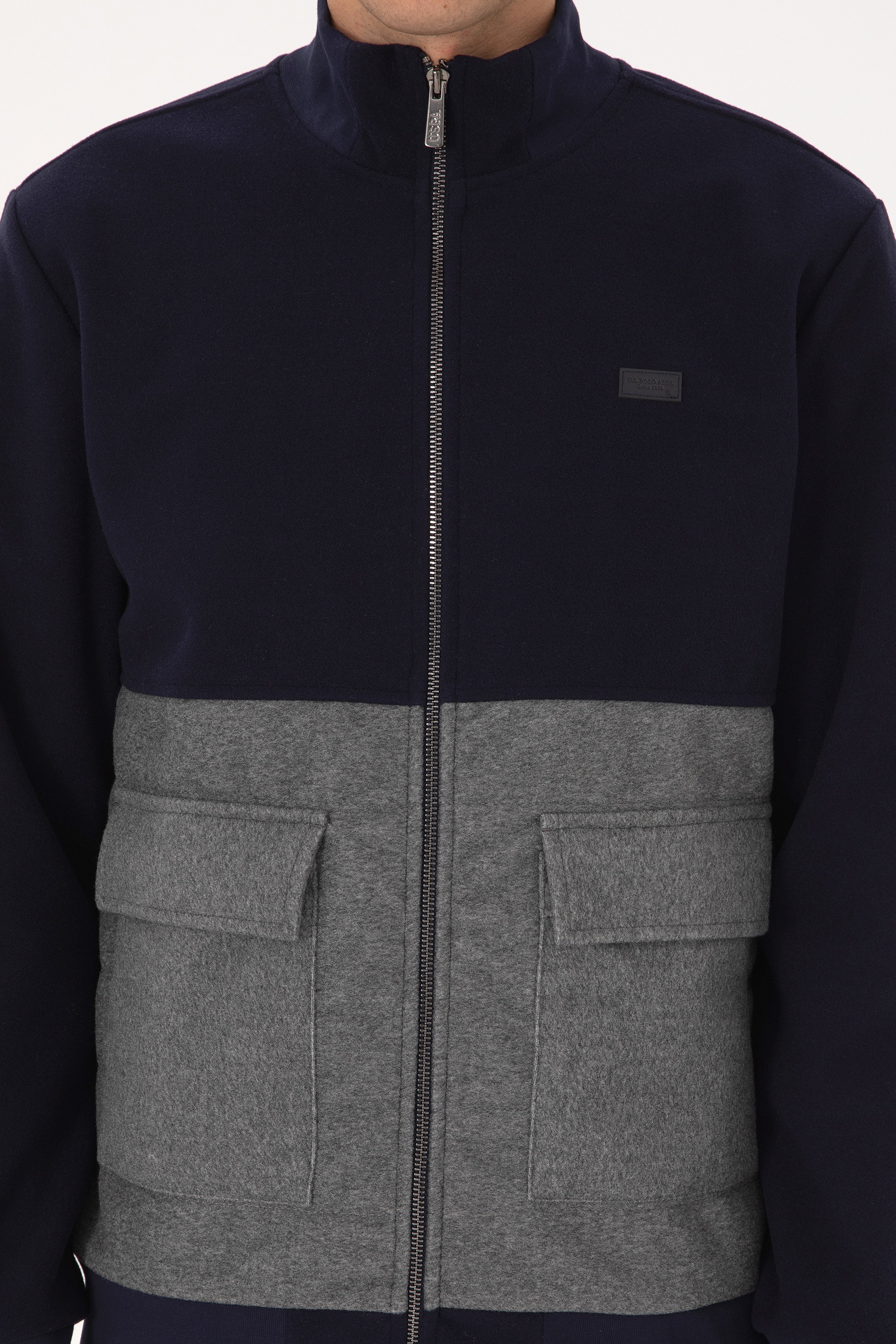 Erkek Regular Fit Lacivert Fermuarlı Örme Hırka - Image 6