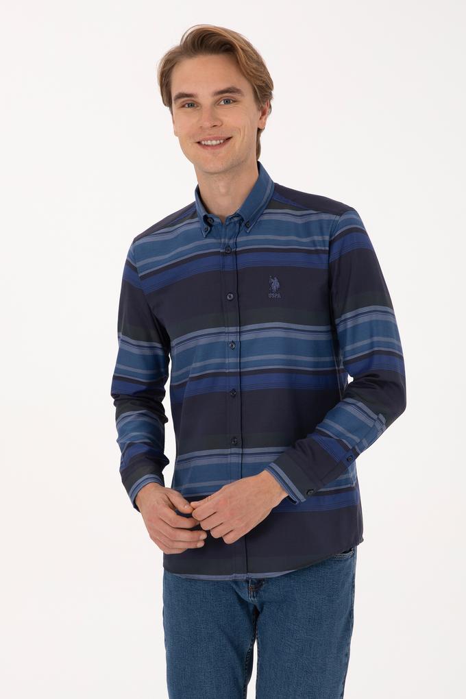 Erkek Lacivert Uzun Kollu Gömlek