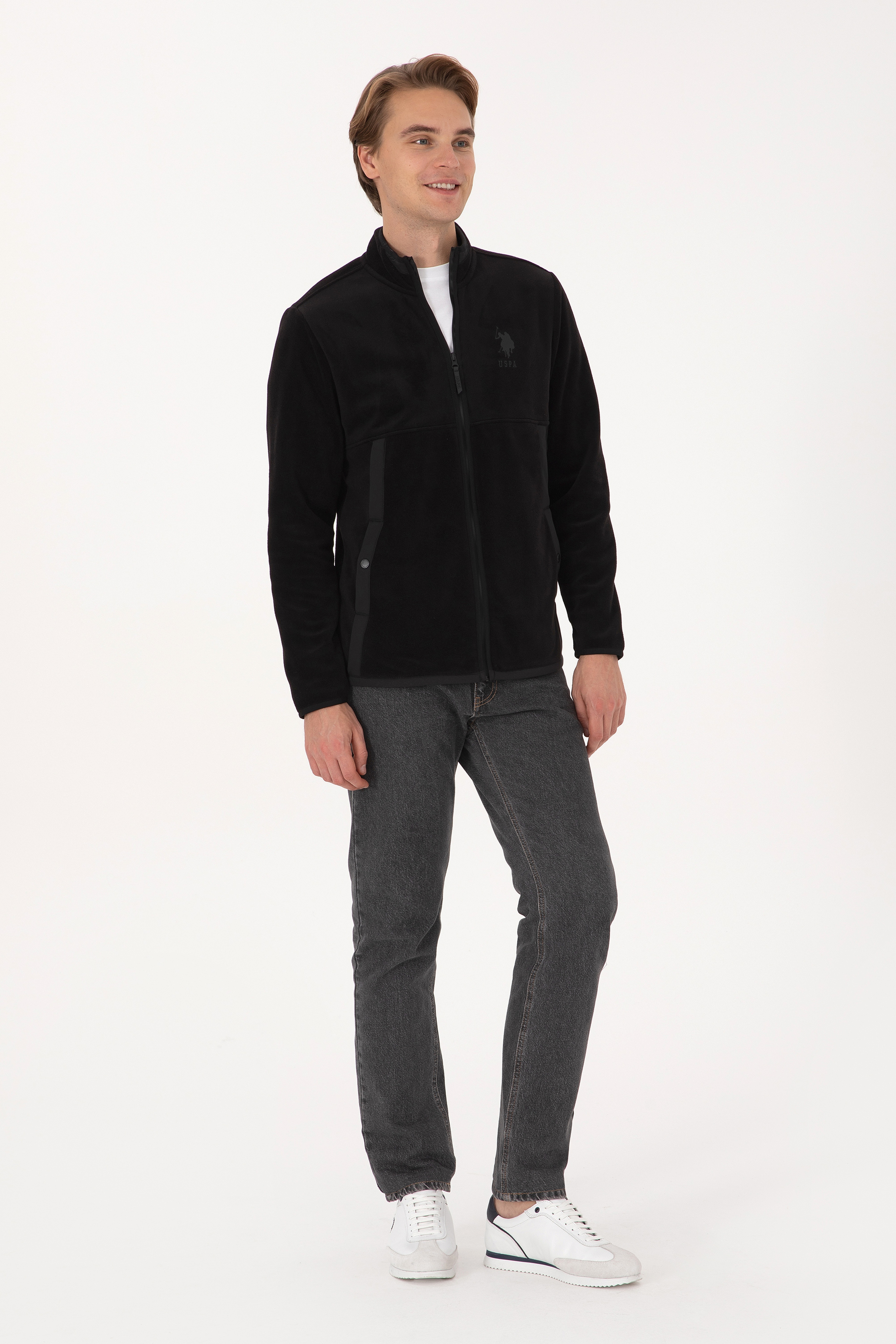 Erkek Regular Fit Fermuarlı Siyah Örme Hırka - Image 4
