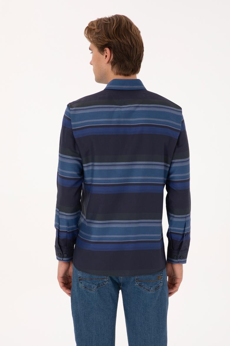 Erkek Lacivert Uzun Kollu Gömlek - 50316648005