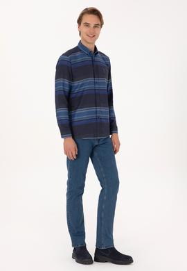 Erkek Lacivert Uzun Kollu Gömlek - 50316648005