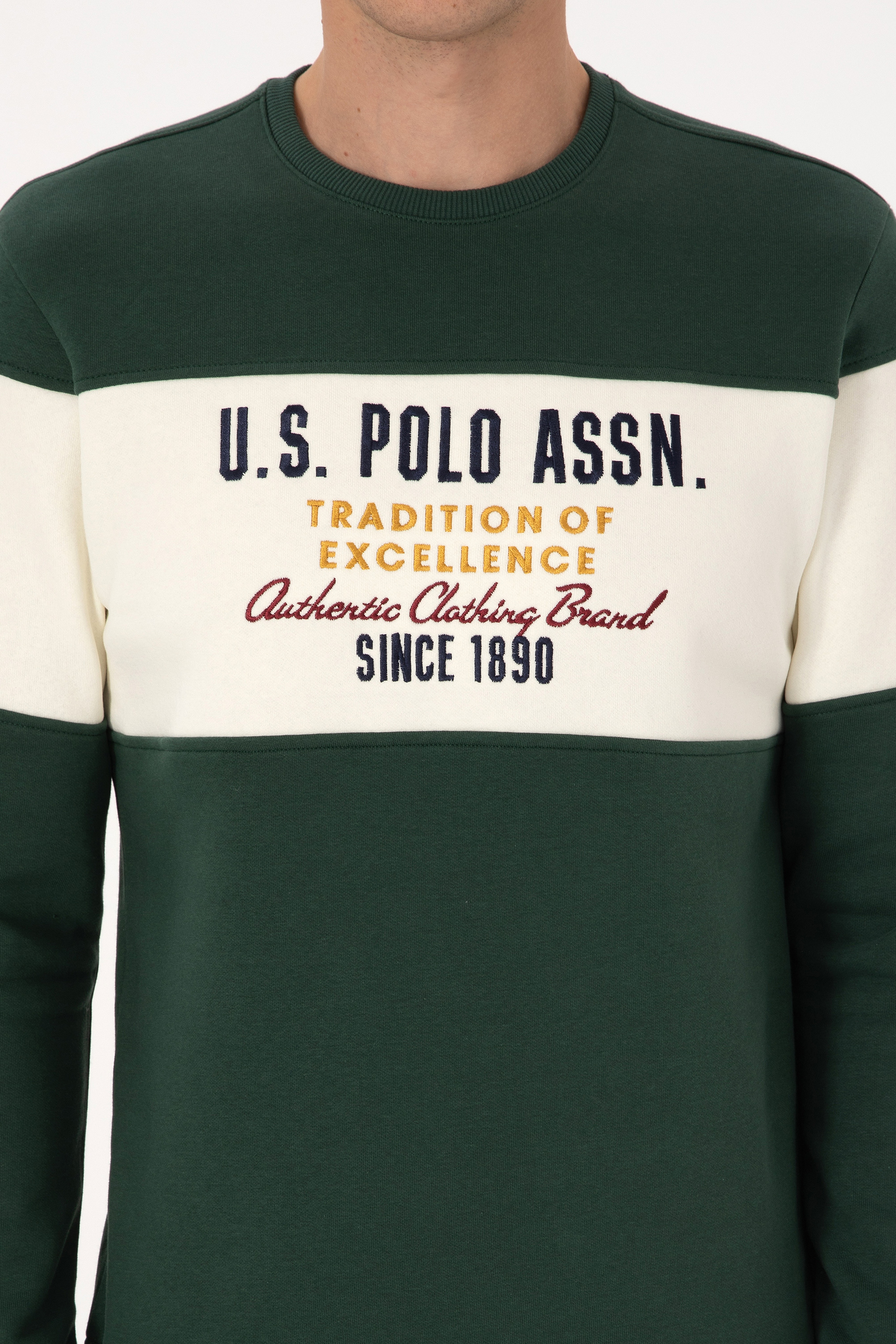Erkek Regular Fit Bisiklet Yaka Koyu Yeşil Sweatshirt - Image 6