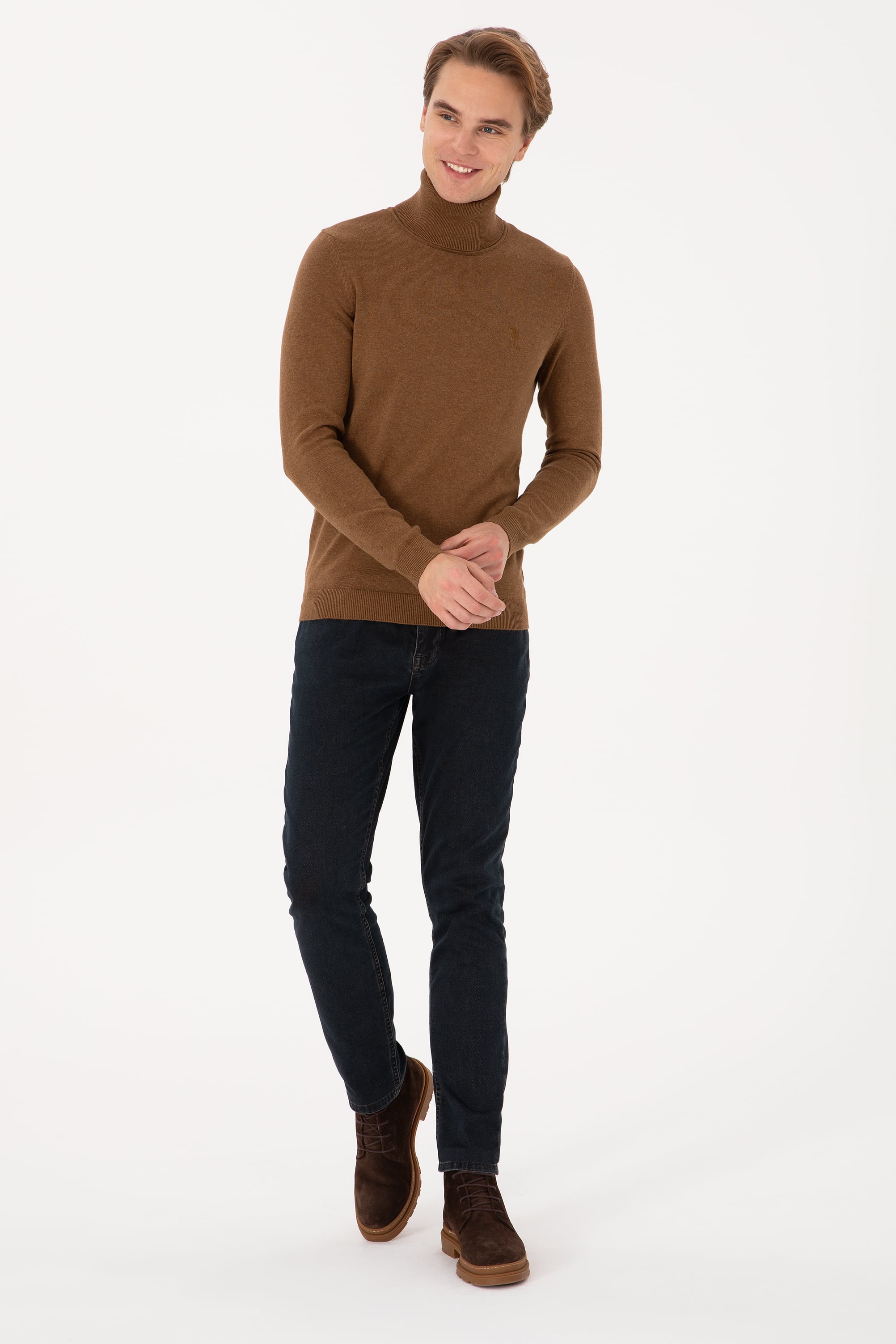 Erkek Haki Melanj Basic Kazak - 50307760014