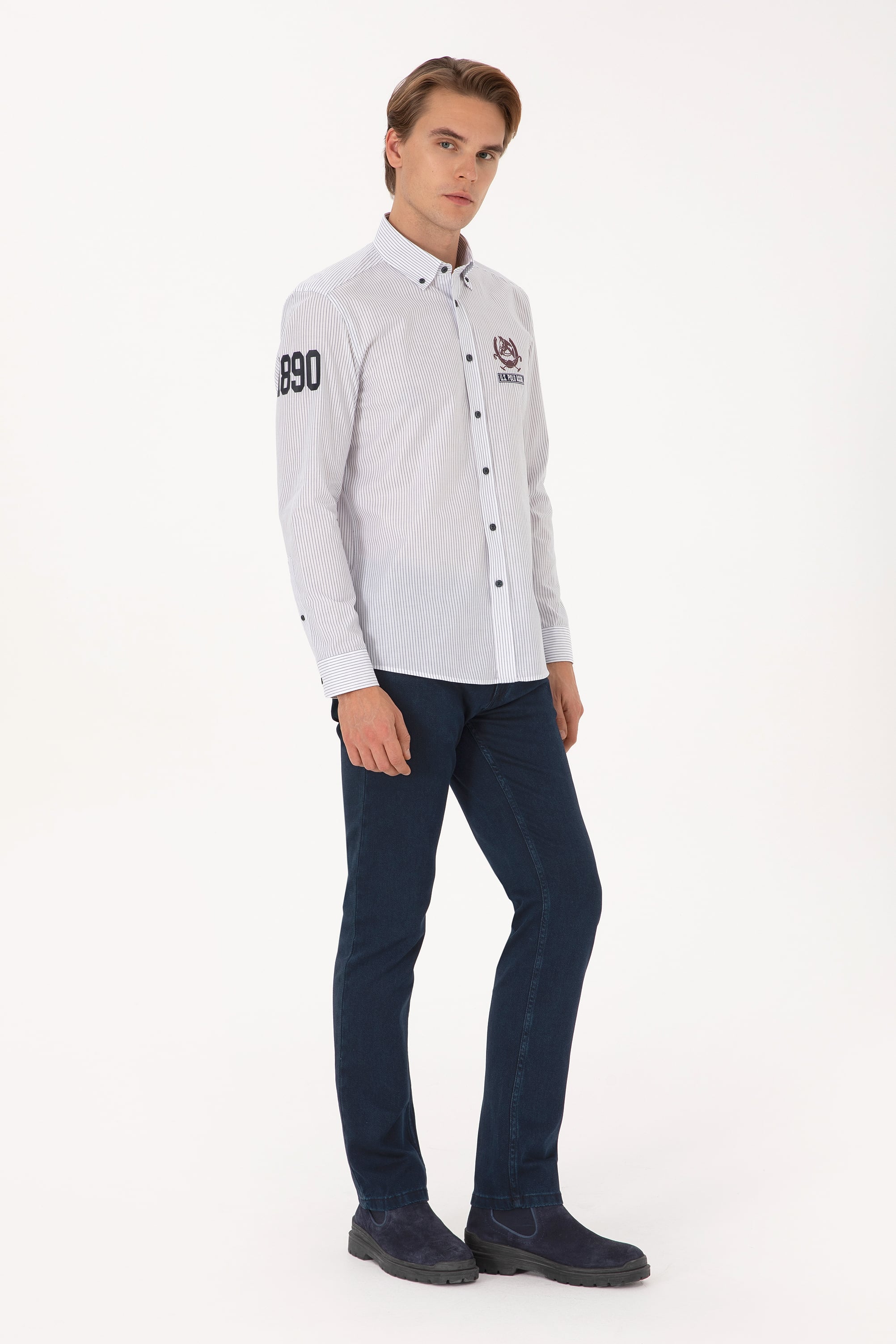 Erkek Açık Lacivert Uzun Kollu Gömlek - 50308214006