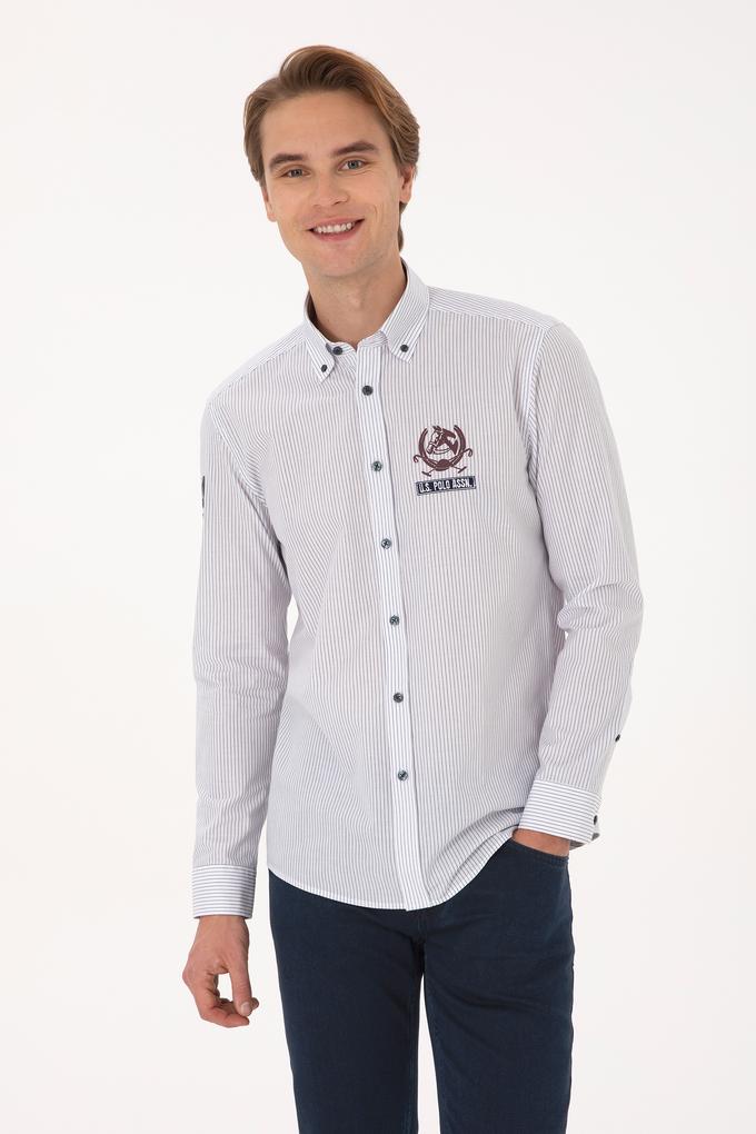 Erkek Açık Lacivert Uzun Kollu Gömlek