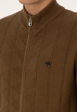 Erkek Haki Triko Hırka - 50315024065