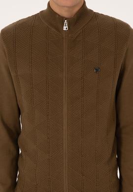 Erkek Haki Triko Hırka - 50315024065