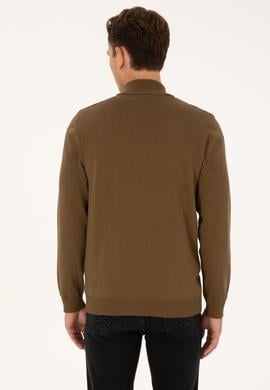 Erkek Haki Triko Hırka - 50315024065