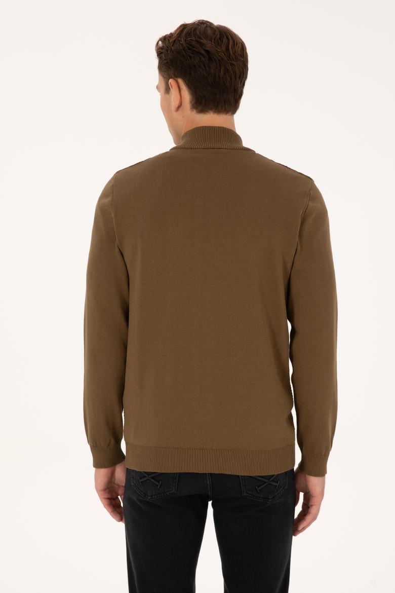 Erkek Haki Triko Hırka - 50315024065