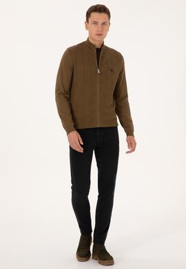 Erkek Haki Triko Hırka - 50315024065