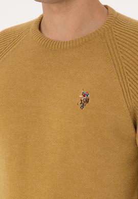 Erkek Regular Fit Bisiklet Yaka Hardal Kazak - 50314983006