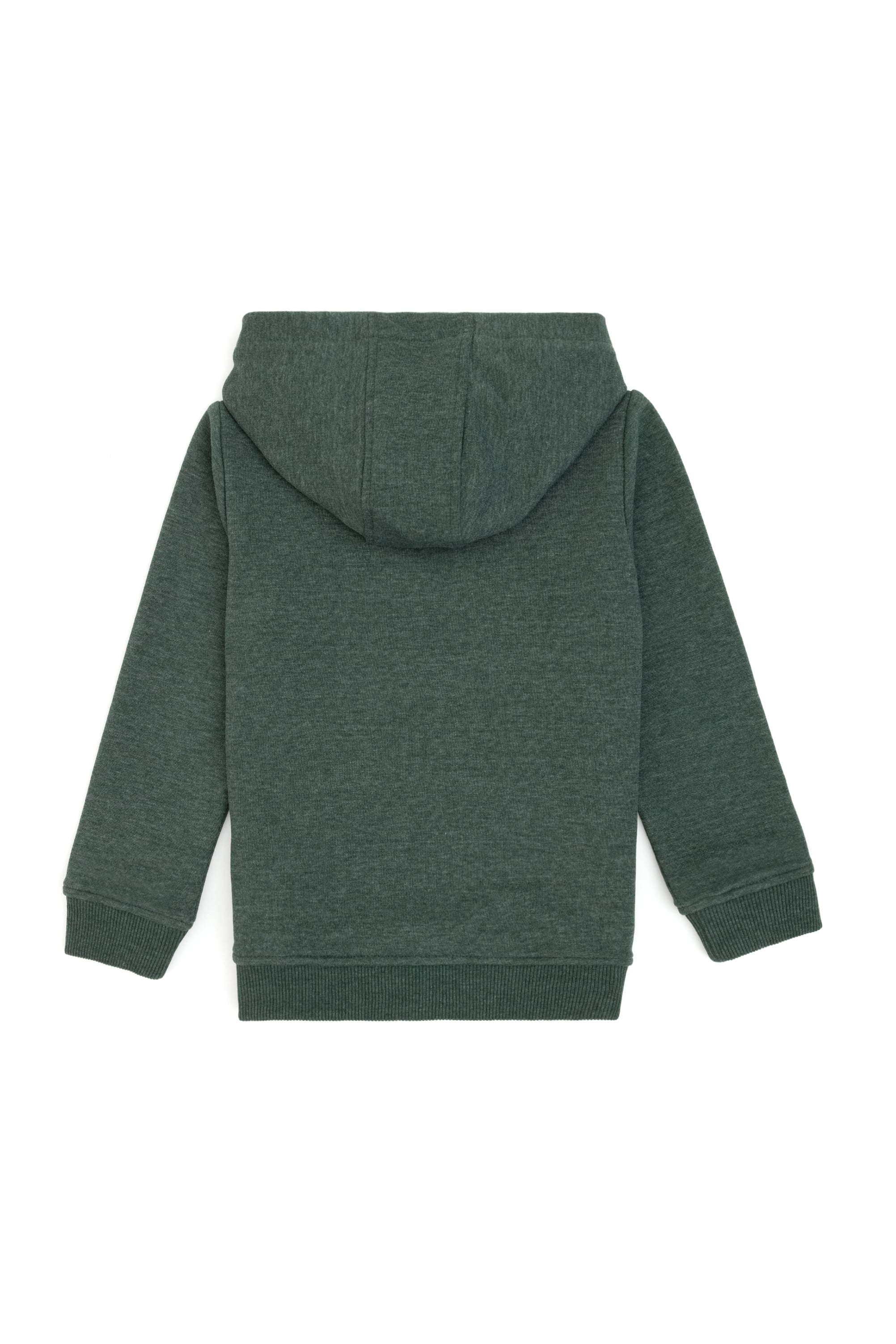 Erkek Çocuk Koyu Yeşil Kapüşonlu Basic Sweatshirt