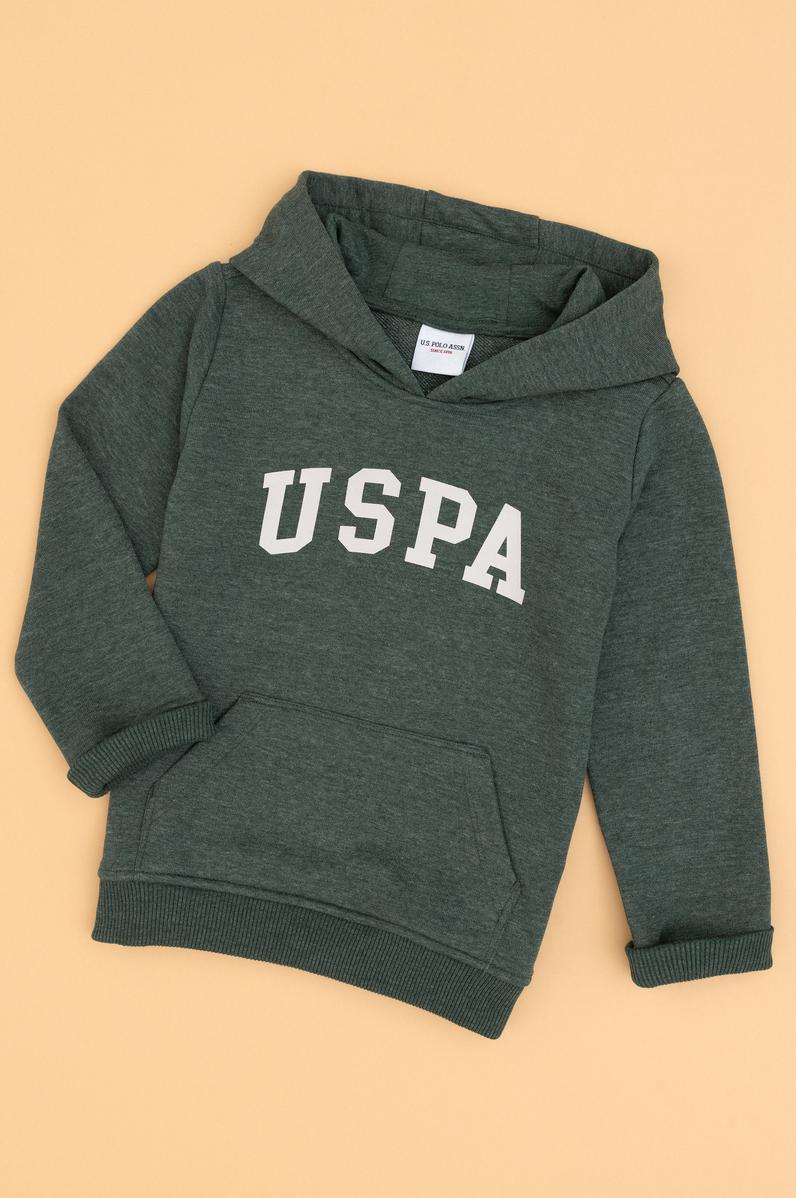 Erkek Çocuk Koyu Yeşil Kapüşonlu Basic Sweatshirt