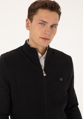 Erkek Siyah Triko Hırka - 50315024046