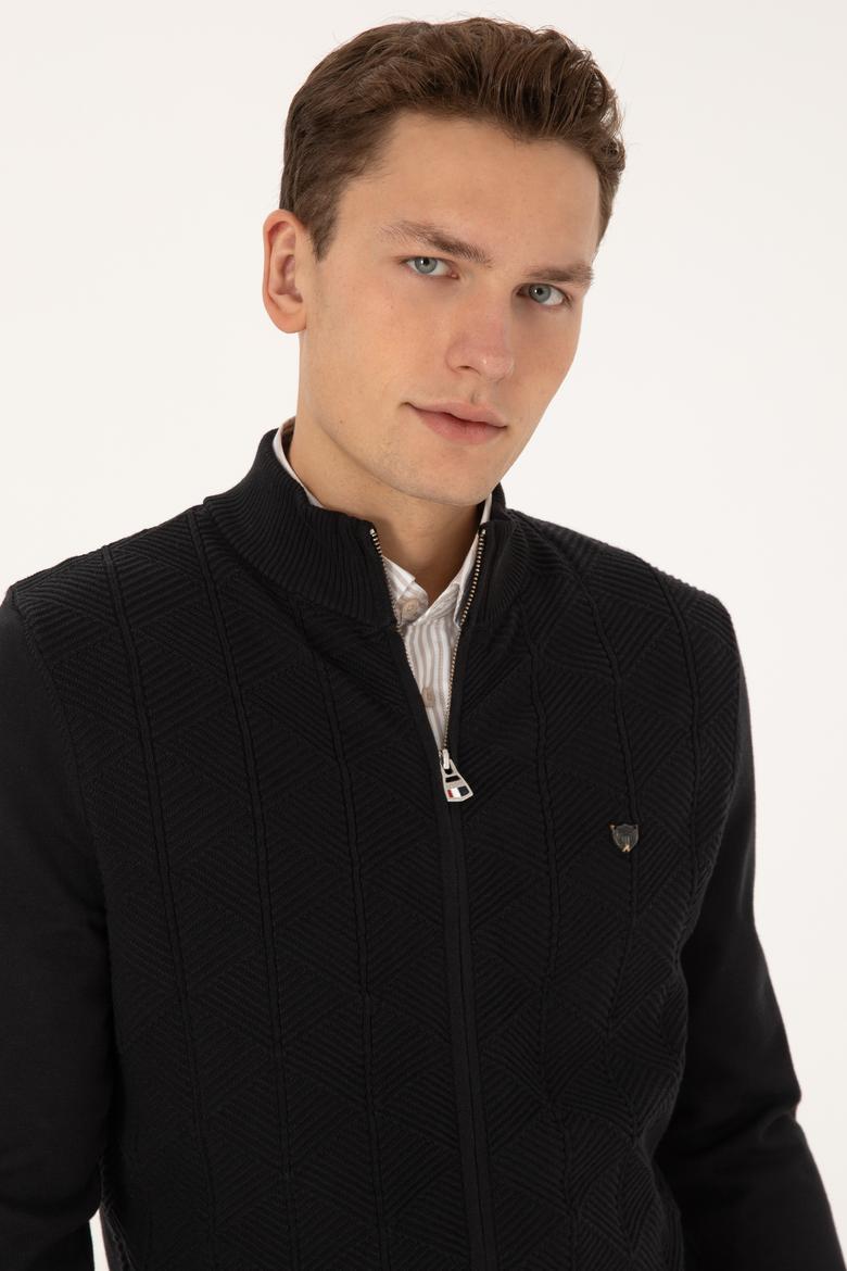 Erkek Siyah Triko Hırka - 50315024046