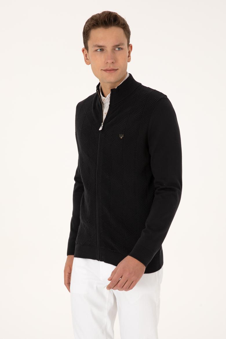 Erkek Siyah Triko Hırka - 50315024046