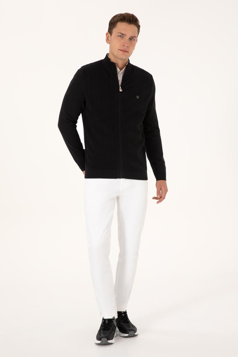 Erkek Siyah Triko Hırka - 50315024046