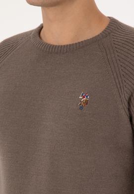 Erkek Regular Fit Bisiklet Yaka Vizon Kazak - 50314983017