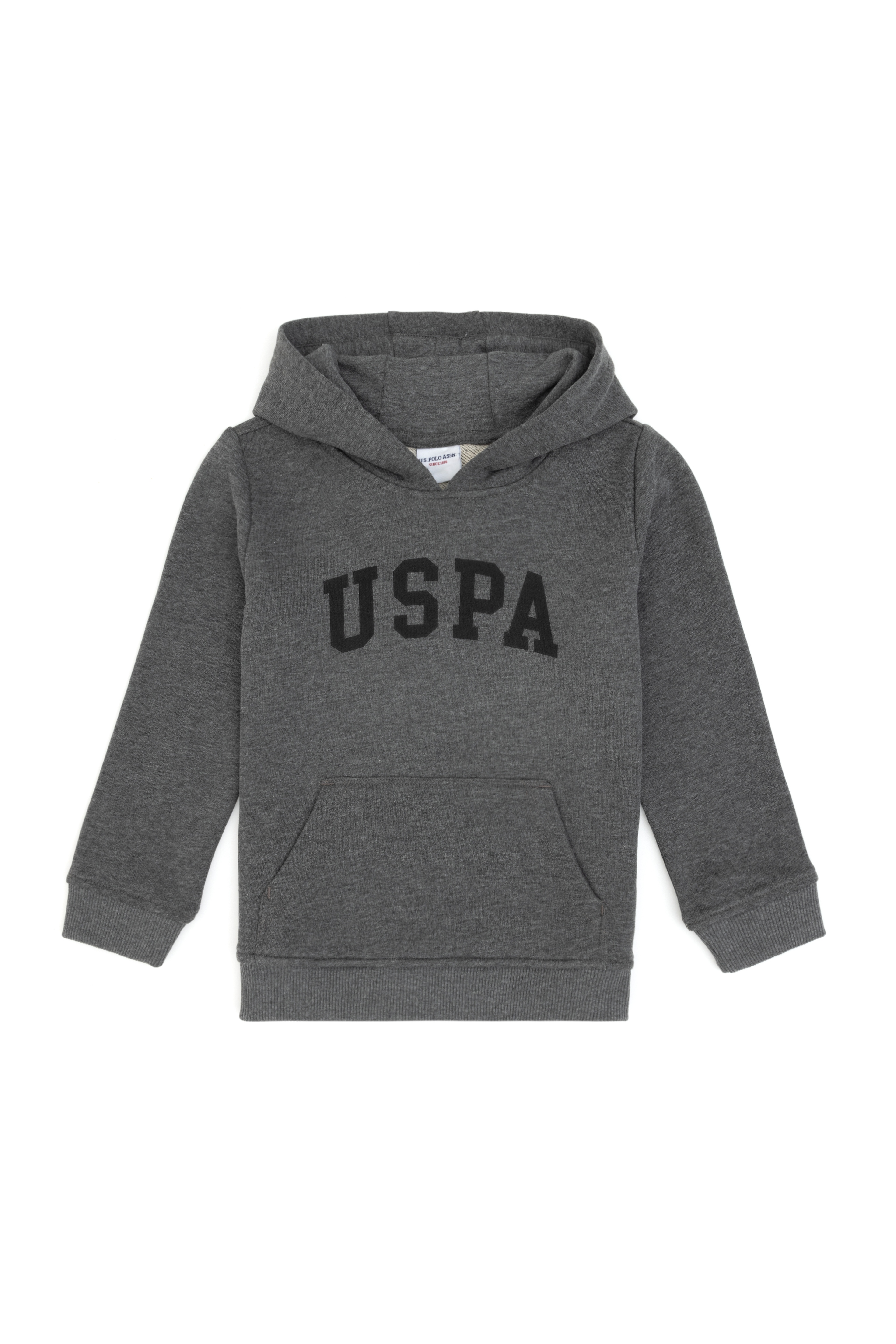 Erkek Çocuk Antrasit Melanj Kapüşonlu Basic Sweatshirt - Image 2