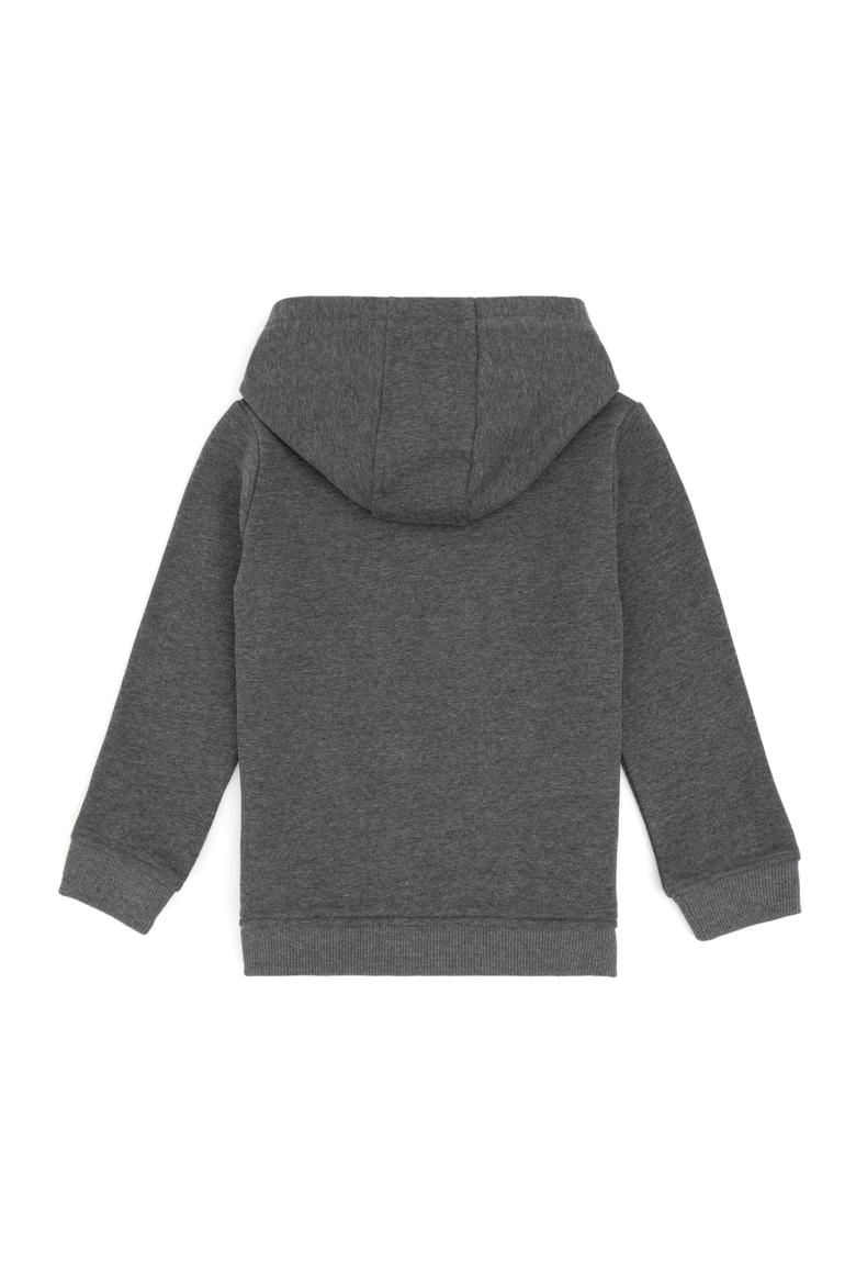 Erkek Çocuk Antrasit Melanj Kapüşonlu Basic Sweatshirt - 50314005009
