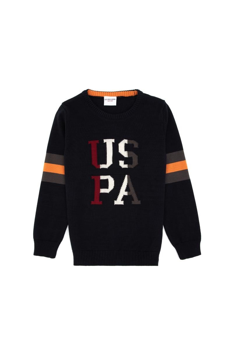 Erkek Çocuk Lacivert Bisiklet Yaka Kazak