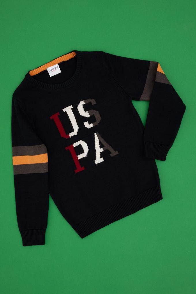 Erkek Çocuk Lacivert Bisiklet Yaka Kazak