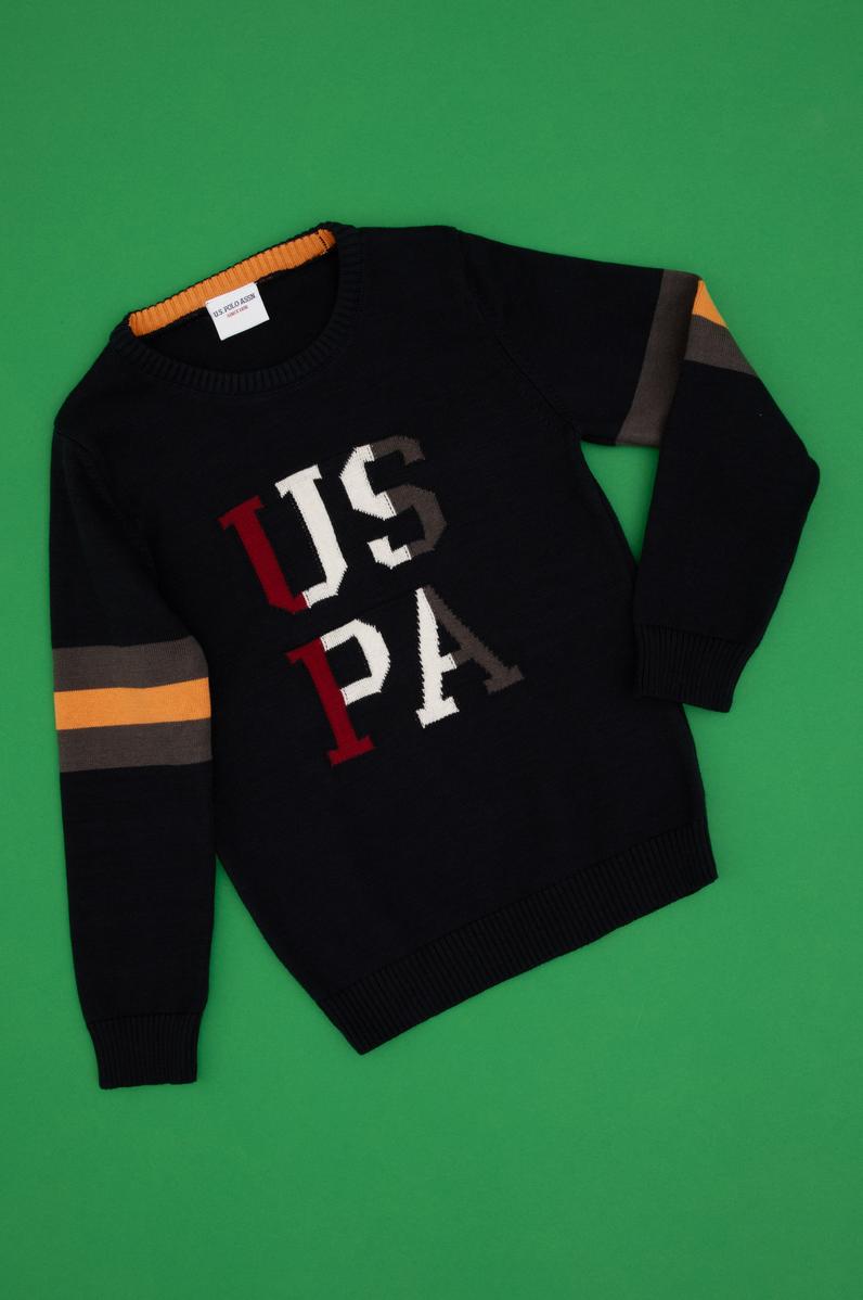 Erkek Çocuk Lacivert Bisiklet Yaka Kazak