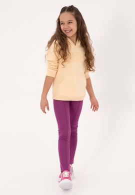 Kız Çocuk Kavun Kapüşonlu Şardonlu Basic Sweatshirt - 50314311013