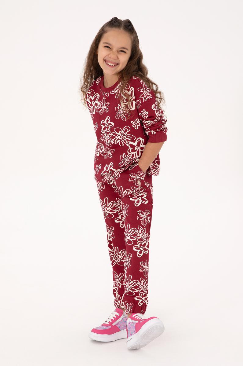 Kız Çocuk Koyu Frambuaz Jogger Eşofman Altı