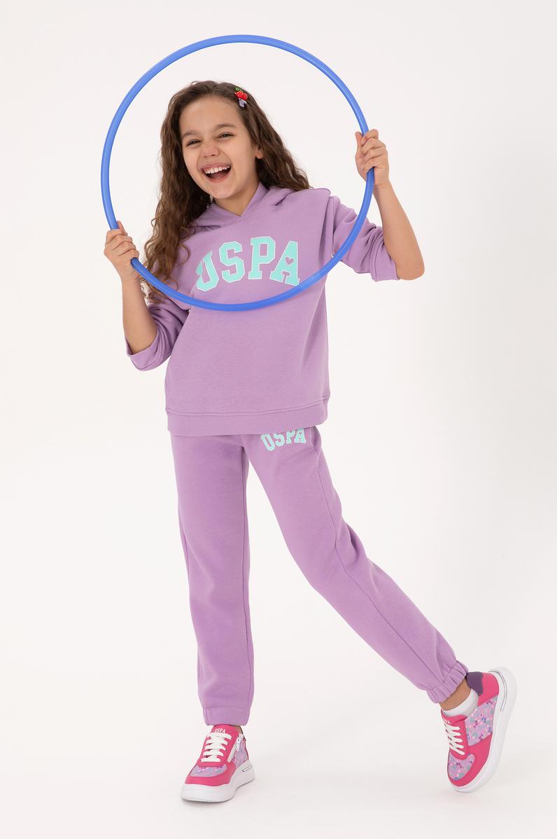Kız Çocuk Lila Şardonlu Jogger Eşofman Altı