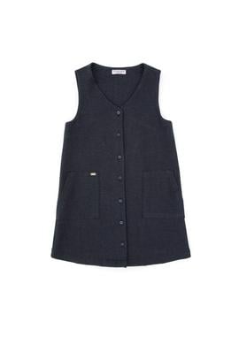 Kız Çocuk Lacivert Dokuma Elbise - 50314319004