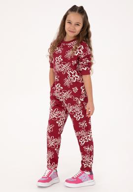 Kız Çocuk Koyu Frambuaz Jogger Eşofman Altı - 50317934008