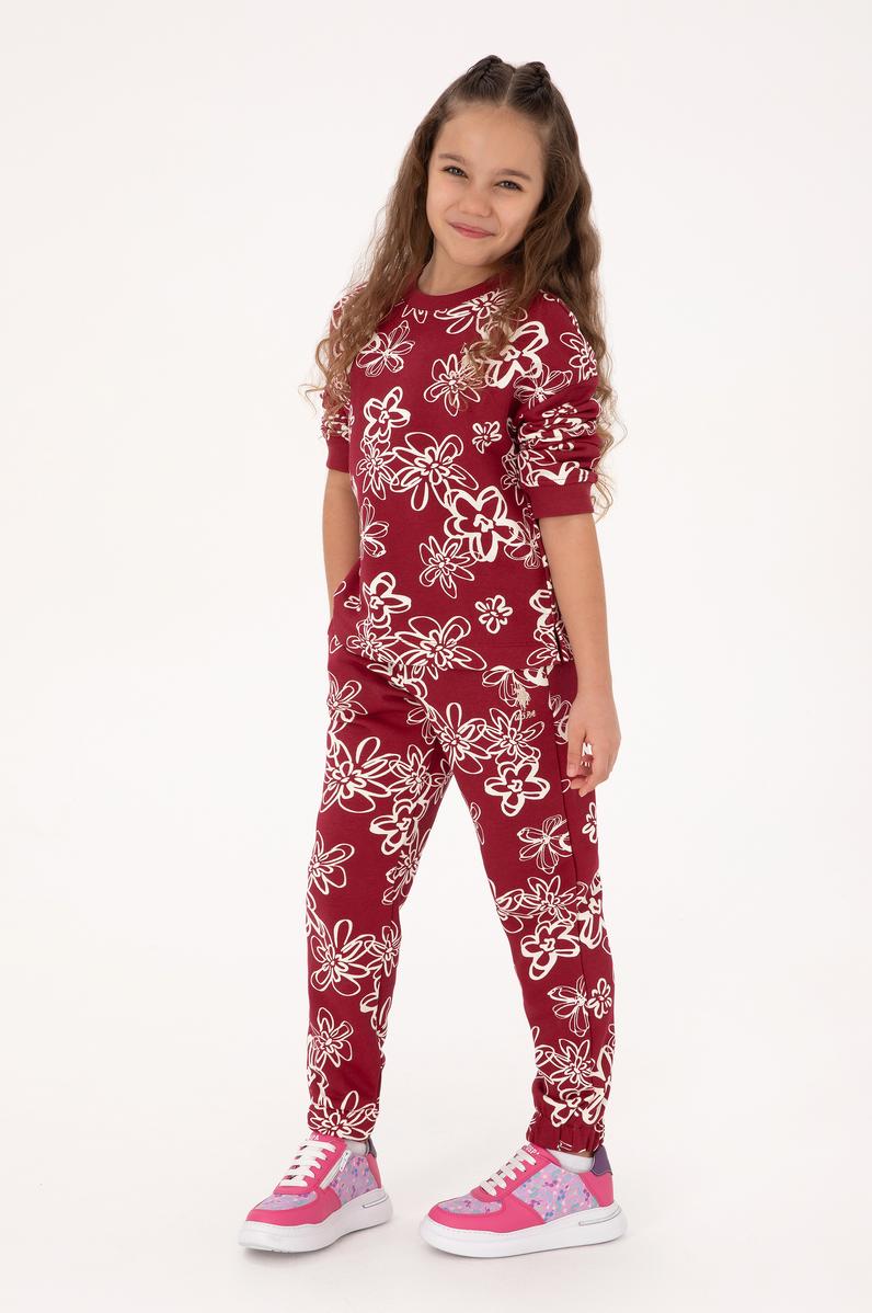 Kız Çocuk Koyu Frambuaz Jogger Eşofman Altı