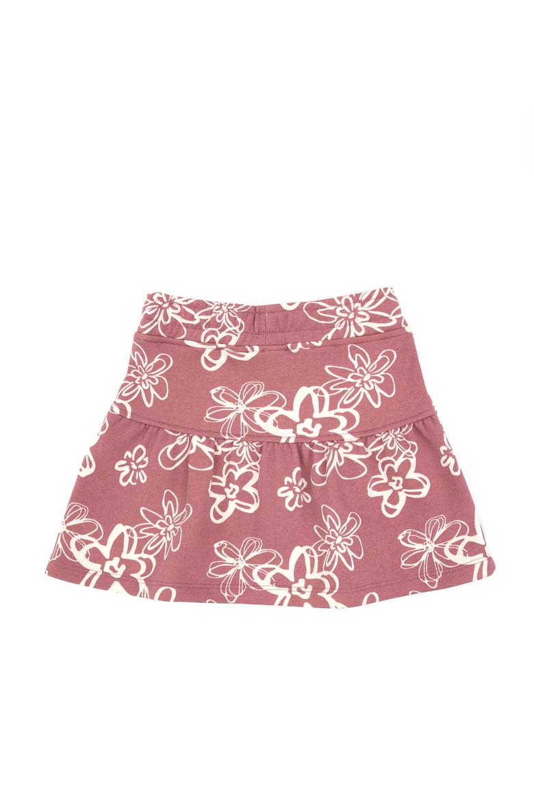 Kız Çocuk Orkide Çiçek Desenli Örme Etek - 50317971025