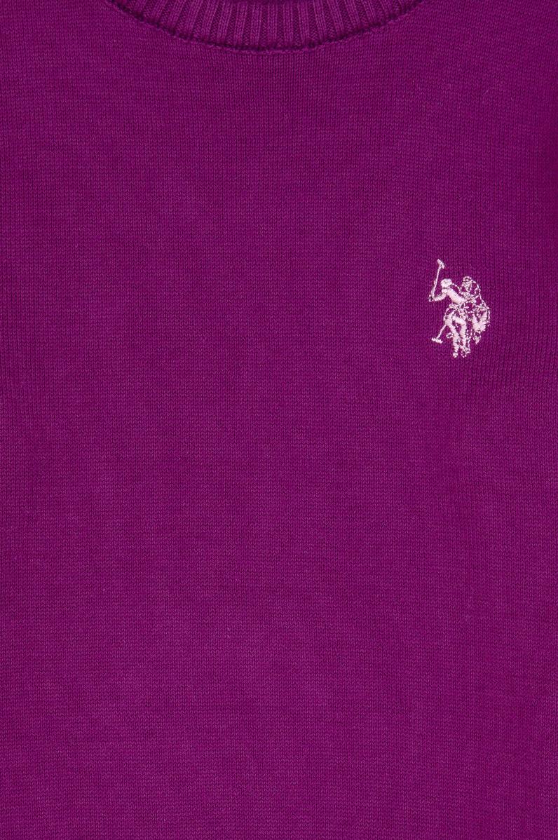 Kız Çocuk Menekşe Bisiklet Yaka Basic Kazak