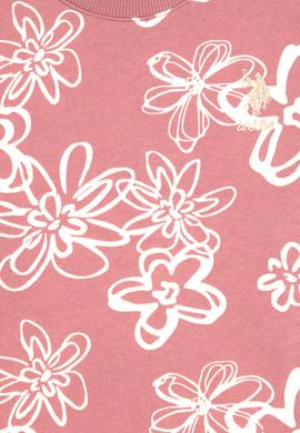 Kız Çocuk Orkide Çiçek Desenli Bisiklet Yaka Sweatshirt - 50317957014